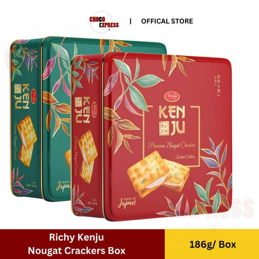 Richy Kenju Nougat Crackers Tin Box 186g/ Product of Vietnam