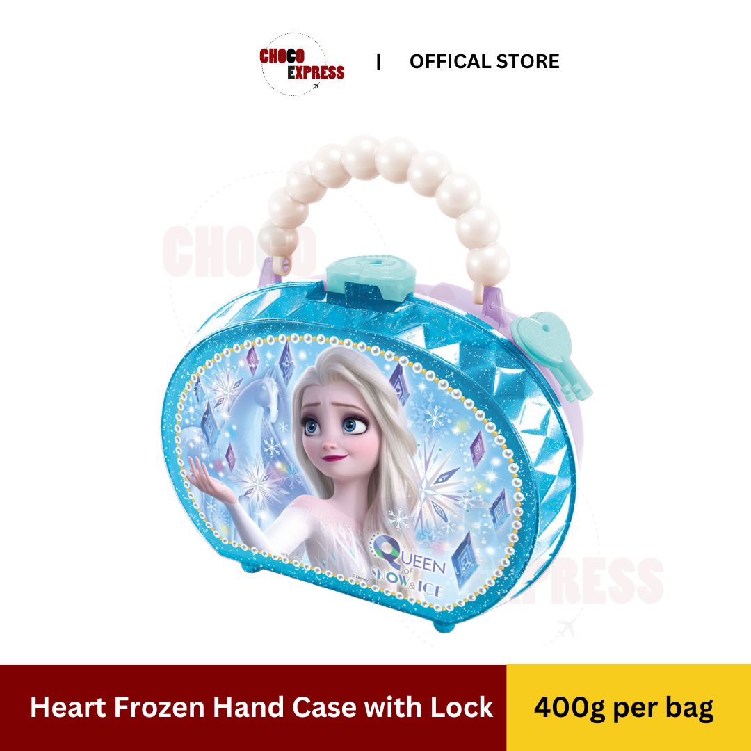 Heart Frozen Hand Case Snack Box With Lock 400g/ Product of Japan