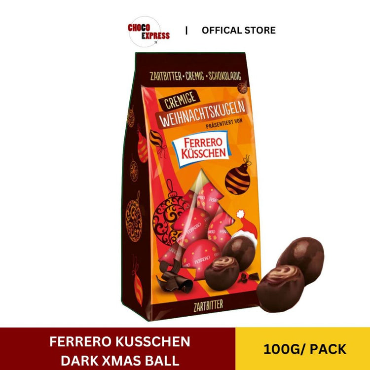 Ferrero Kusschen Dark Chocolate Christmas Ball 100g/ Product of Europe