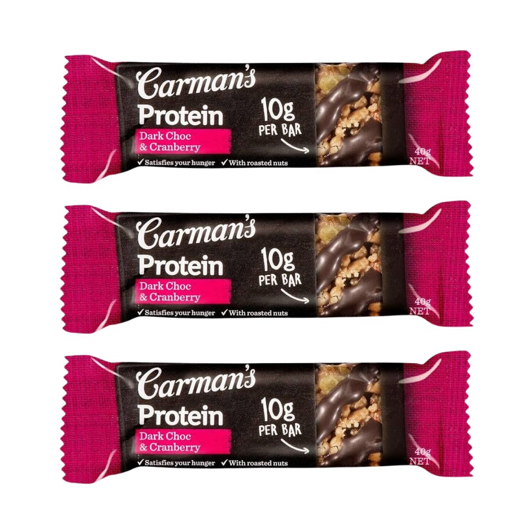 Carmans Protein Nut Bar Dark Choc Cranberry 12p 480g/ Product of Australia