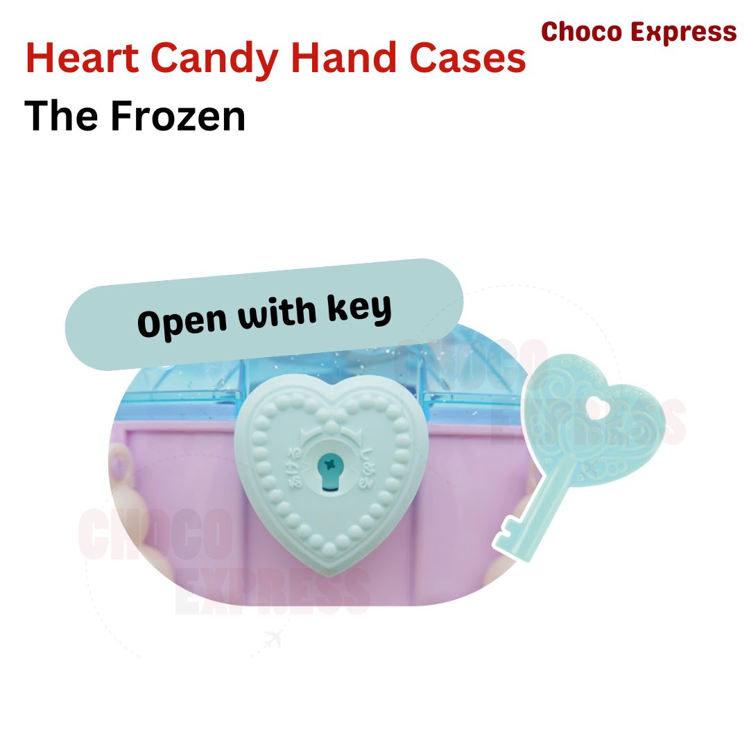 Heart Frozen Hand Case Snack Box With Lock 400g/ Product of Japan