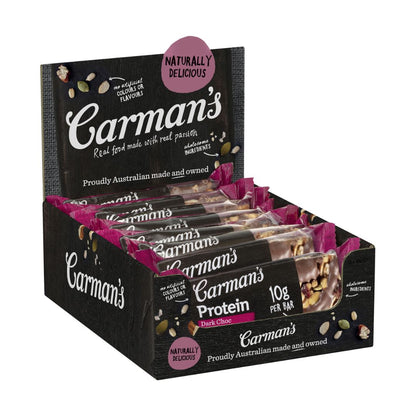 Carmans Protein Nut Bar Dark Choc Cranberry 12p 480g/ Product of Australia