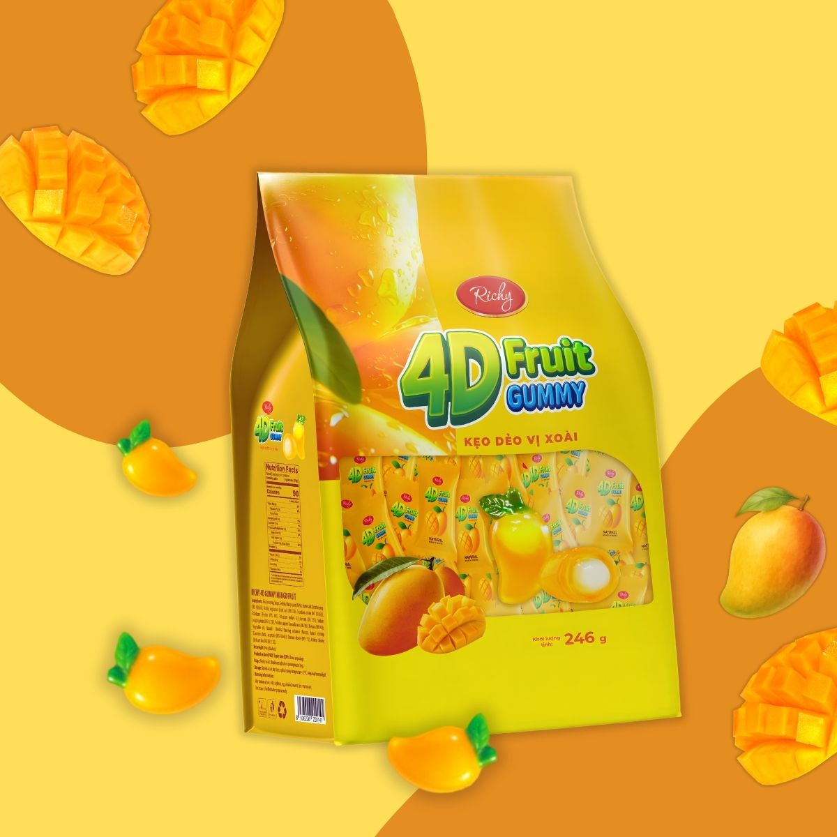Richy 4D Mango Fruit Gummy 40p – Choco Express