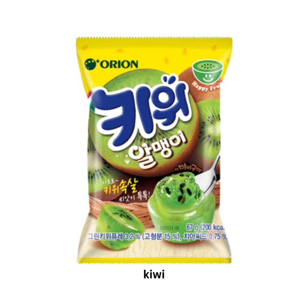 Orion Fruit Jelly Gummy 67g | 4 Series | Grape, Plum, Lychee, Kiwi / Product of Korea