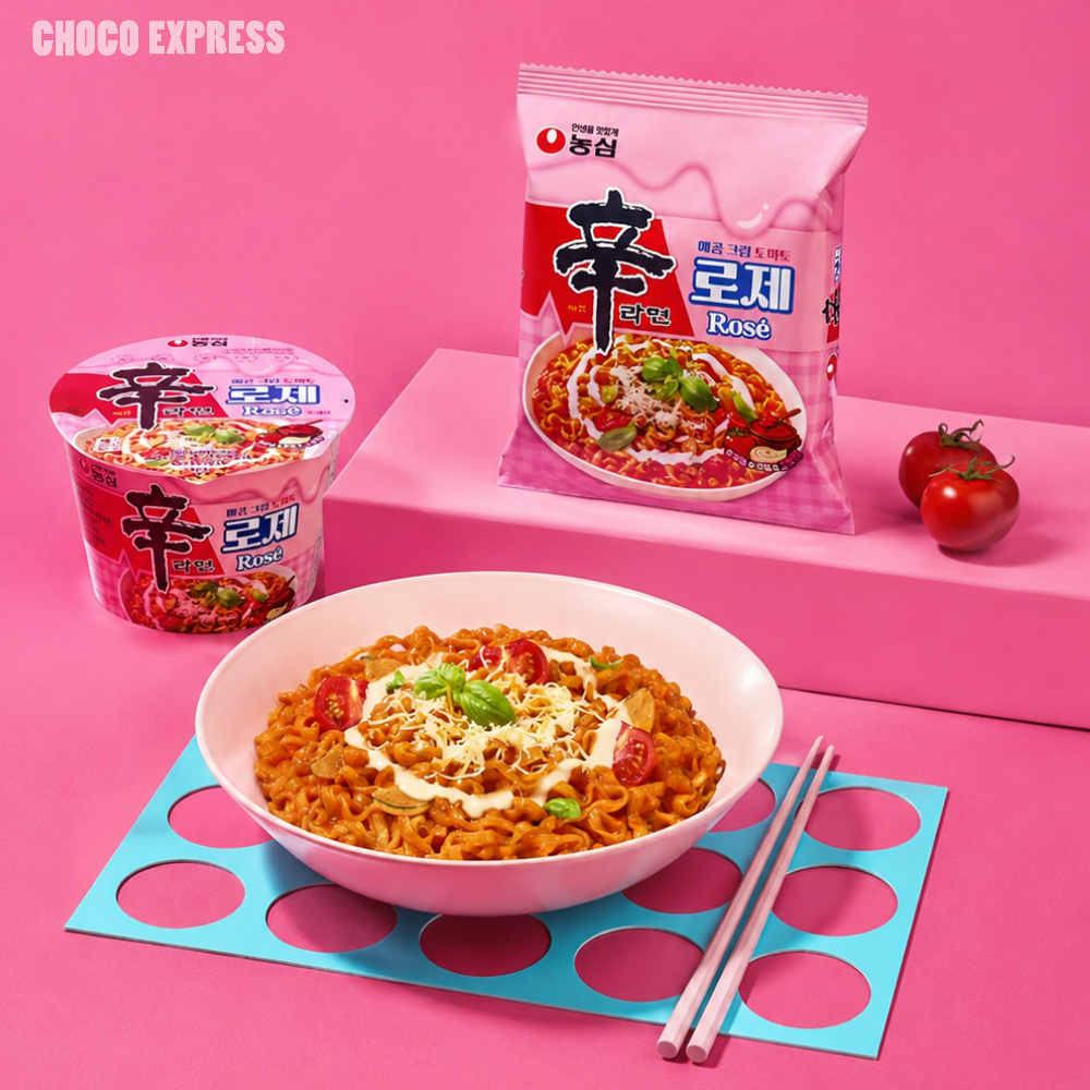 Nongshim Shin Ramyun Rosé Big Cup | Creamy Tomato & Chilli Paste Korean Instant Noodles | 108g