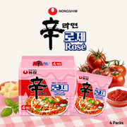 Nongshim Shin Ramyun Rosé | Creamy Tomato & Chilli Paste Korean Instant Noodles | 4 Packs