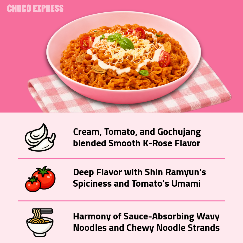 Nongshim Shin Ramyun Rosé Big Cup | Creamy Tomato & Chilli Paste Korean Instant Noodles | 108g
