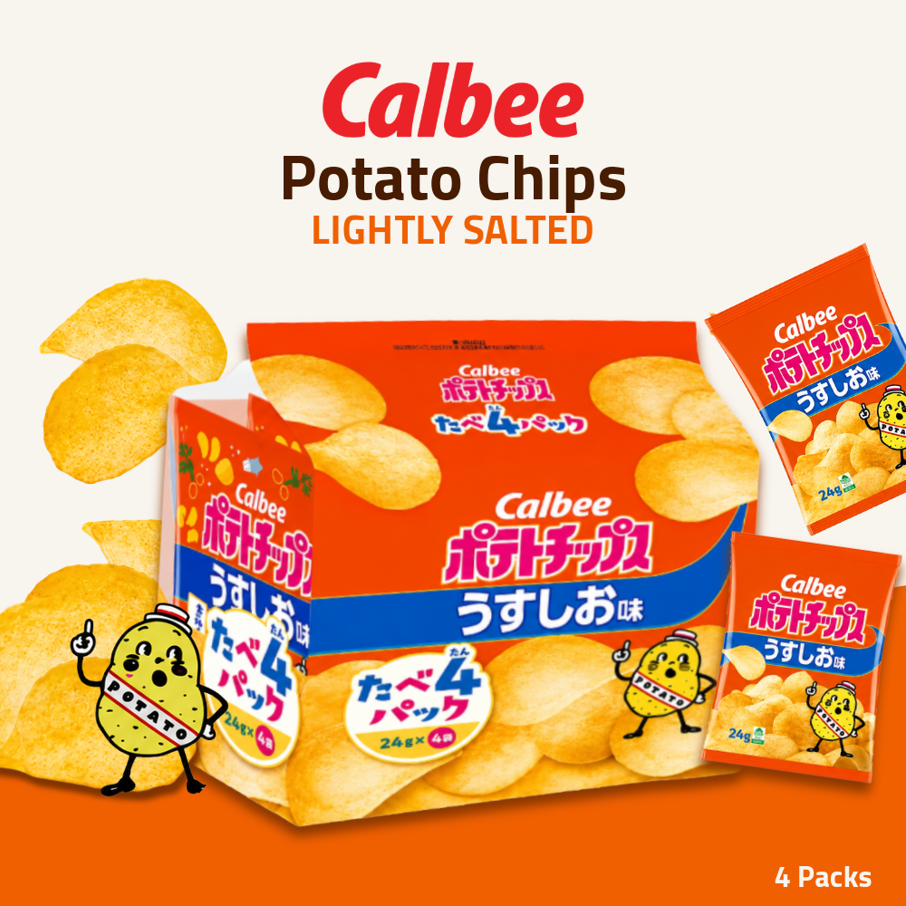 Calbee Potato Chips Sharing Pack | Lightly Salted | 4 Packs