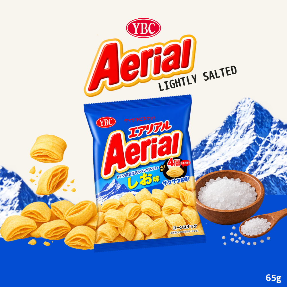 YBC Aerial Corn Snack | Beef Wasabi Corn, Sour Cream Onion, Cheese, Grilled Corn, Potage & Salt | 65g