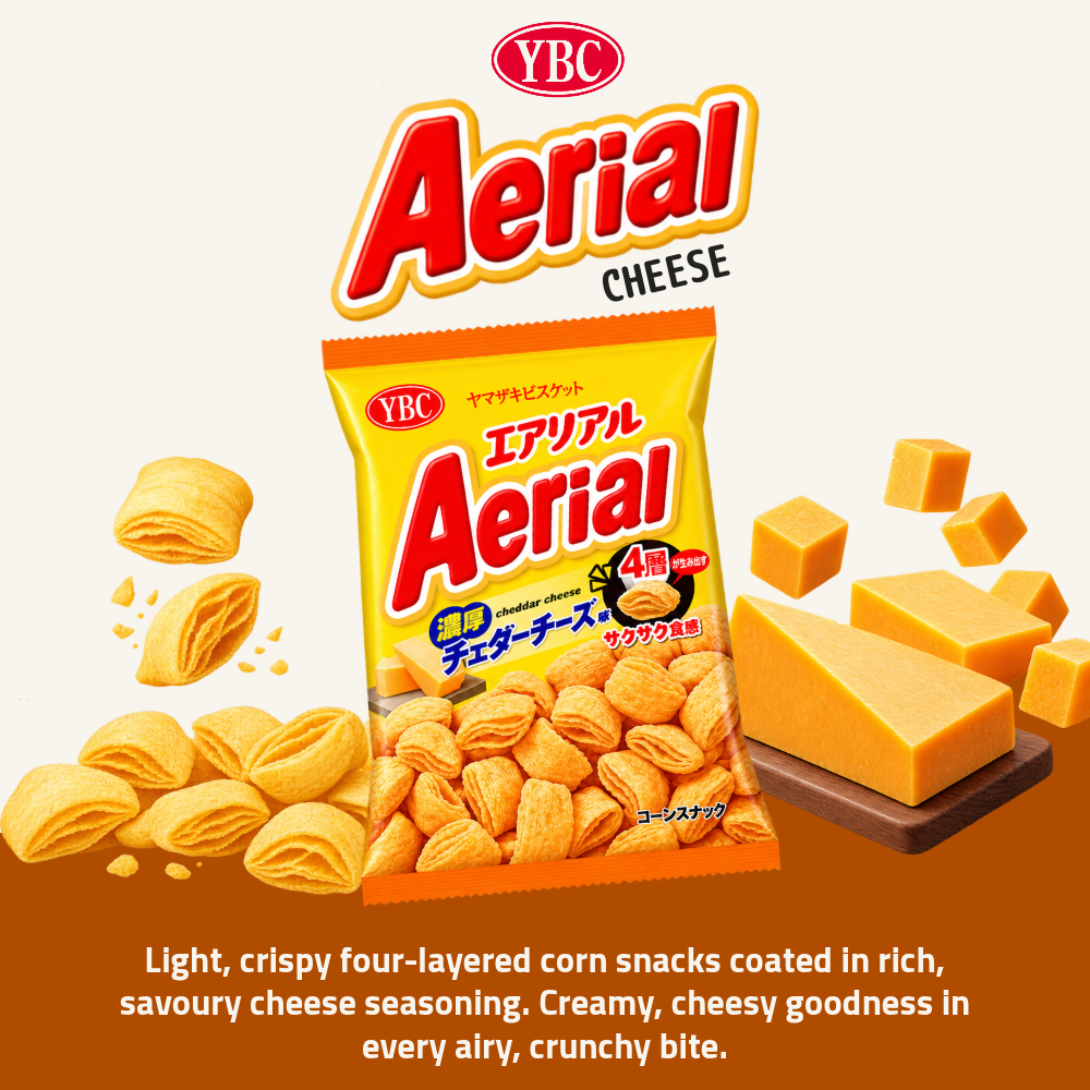 YBC Aerial Corn Snack | Beef Wasabi Corn, Sour Cream Onion, Cheese, Grilled Corn, Potage & Salt | 65g