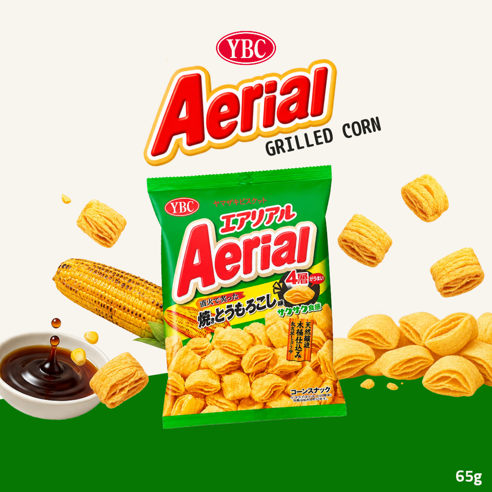 YBC Aerial Corn Snack | Beef Wasabi Corn, Sour Cream Onion, Cheese, Grilled Corn, Potage & Salt | 65g