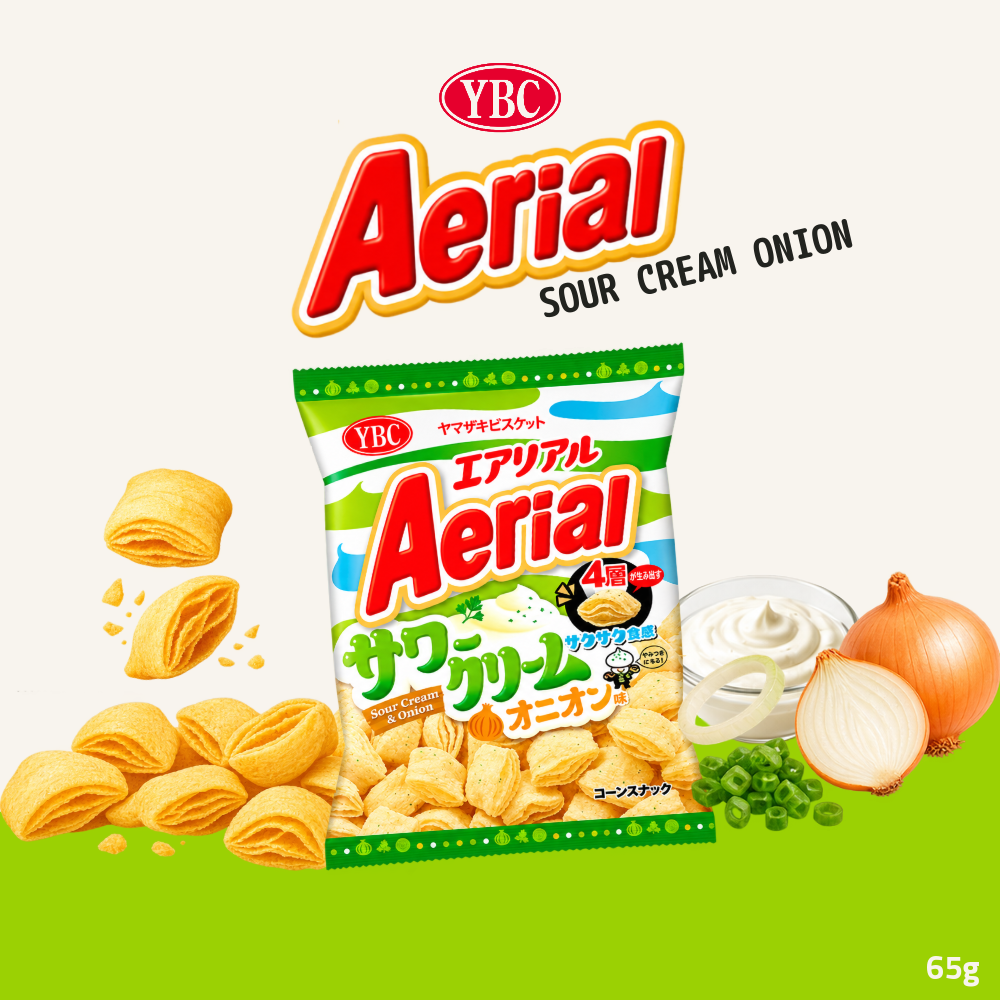 YBC Aerial Corn Snack | Beef Wasabi Corn, Sour Cream Onion, Cheese, Grilled Corn, Potage & Salt | 65g