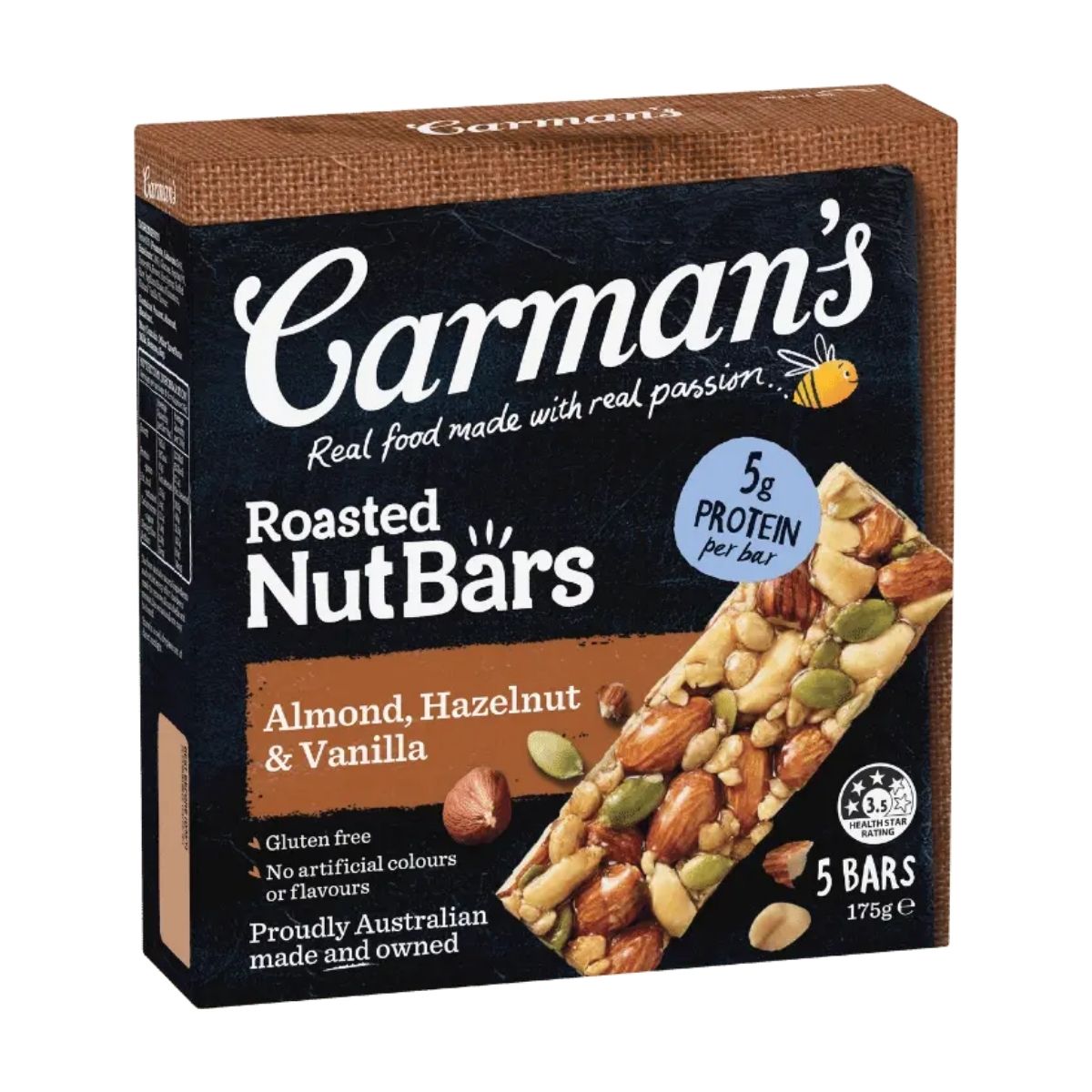 Carman's Nut Bars Almond Hazelnut Vanilla 5p 175g