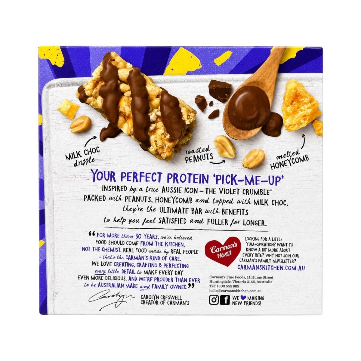 Carman's Protein Bar Violet Crumble 5p 200g