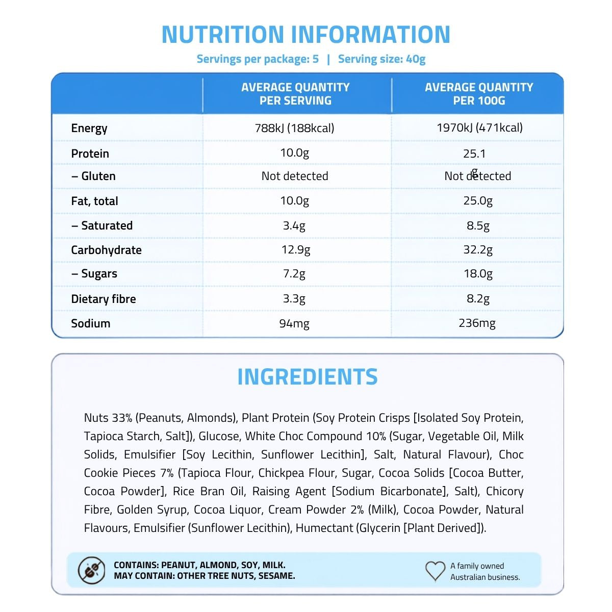 Carman's Protein Bars Cookies & Cream 5p 200g