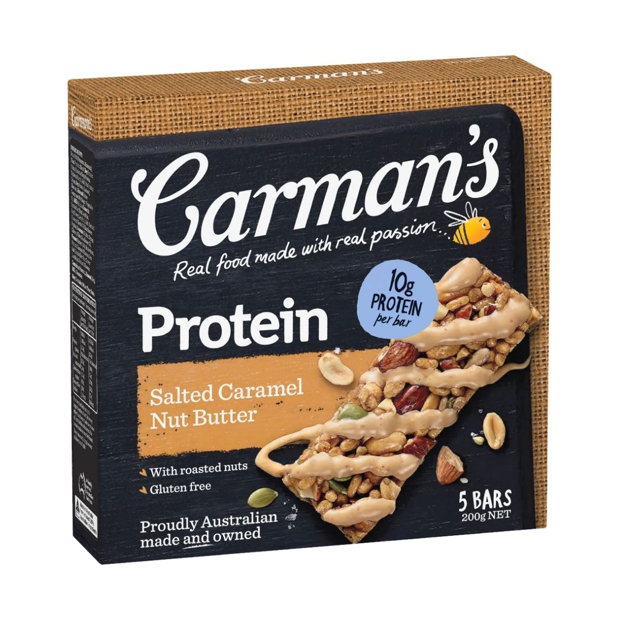 Carman's Protein Bars Salted Caramel Nut Butter 5p 200g