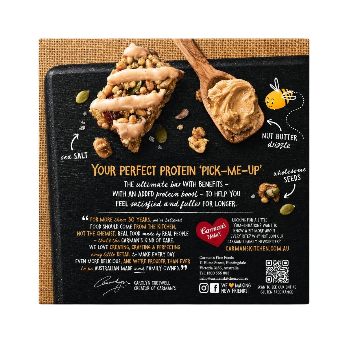 Carman's Protein Bars Salted Caramel Nut Butter 5p 200g