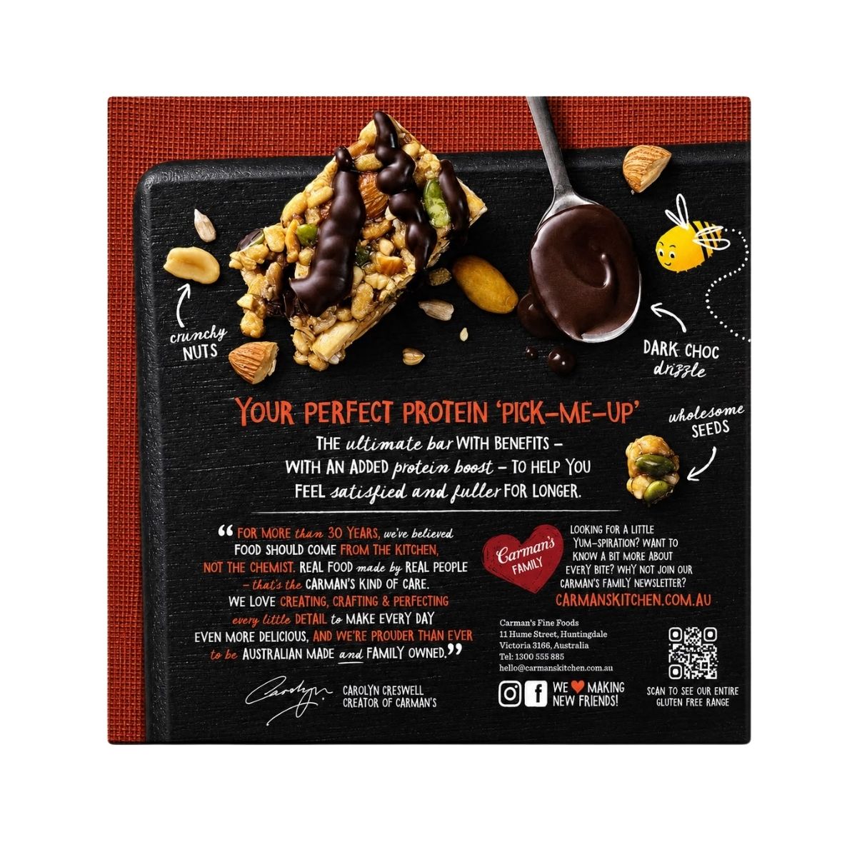 Carman's Protein Bars Salted Dark Choco Almond 5p 200g