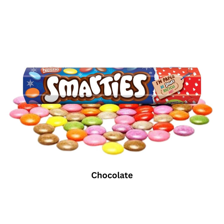 Smarties Giant Tube | Milk White Candy Cane Chocolate 120g/ Product of UK