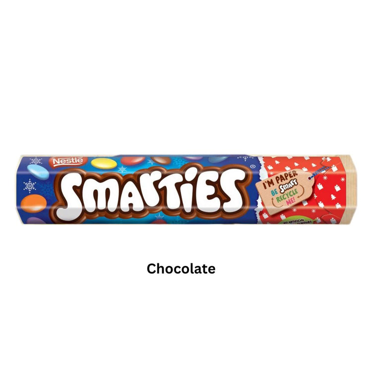 Smarties Giant Tube | Milk White Candy Cane Chocolate 120g/ Product of UK