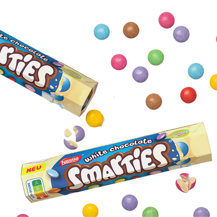 Smarties Giant Tube | Milk White Candy Cane Chocolate 120g/ Product of UK