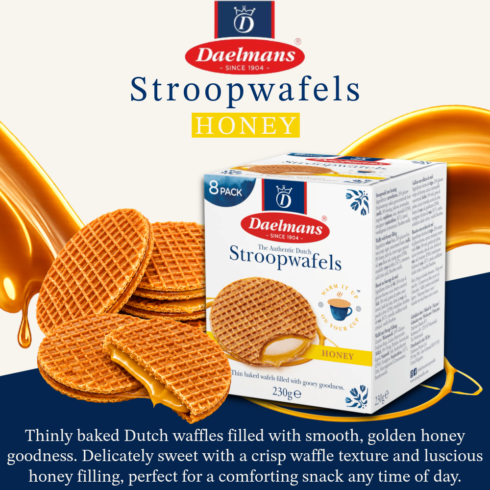Daelmans Stroopwafels | Authentic Dutch Waffles with Caramel, Chocolate & Honey Fillings