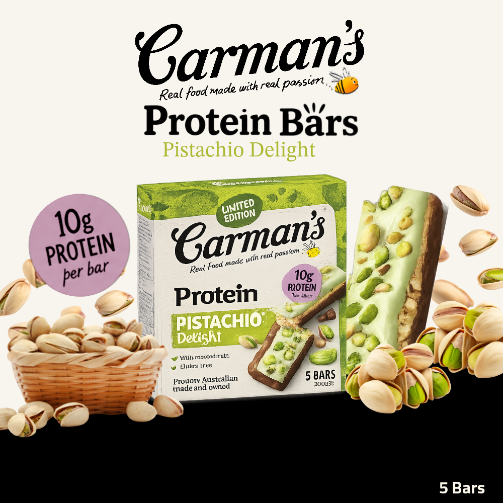 Carman's Protein Bar | Pistachio Delight | 5 Bars