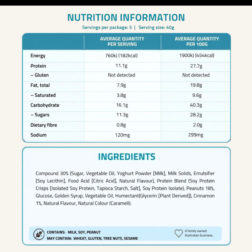 Carman's Protein Bar | Cinnamon Scroll | 5 Bars