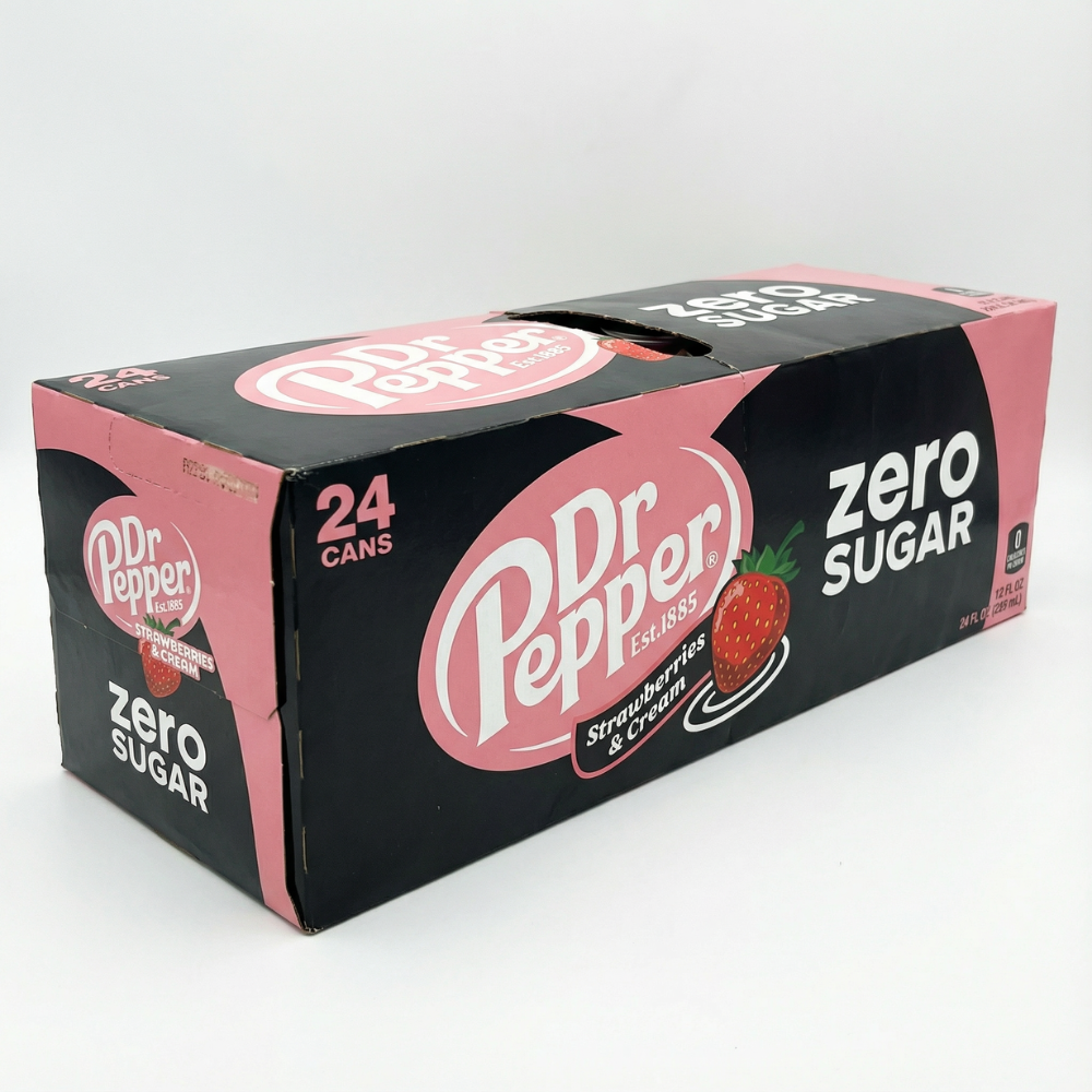 Dr Pepper Strawberries & Cream Zero Soda 24 cans 350ml