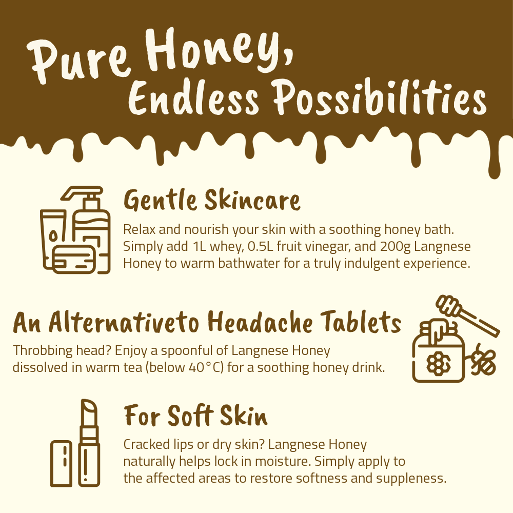 Langnese Golden Clear Honey 125g | 100% Pure Bee Honey | Smooth & Golden Honey