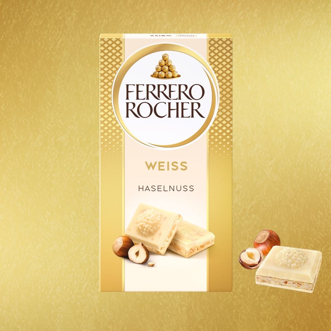 Ferrero Rocher Chocolate Tablet 90g: White Chocolate