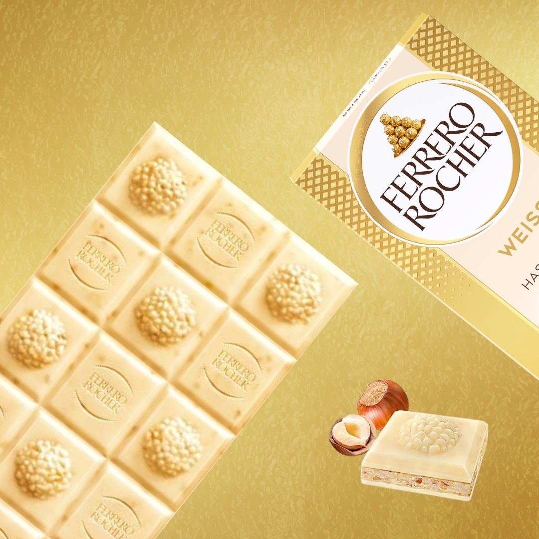 Ferrero Rocher Chocolate Tablet 90g: White Chocolate