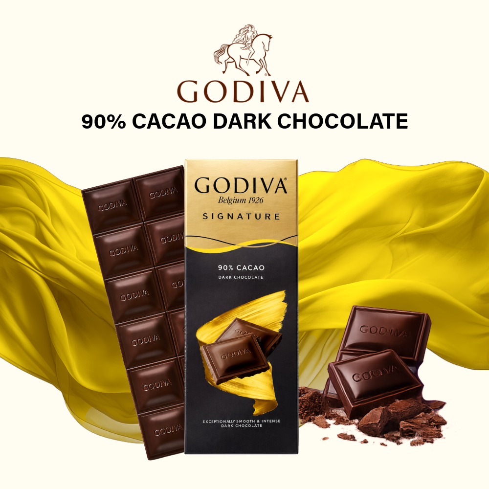 Godiva Signature Chocolate Bar | Assorted Flavours | Halal | 90g