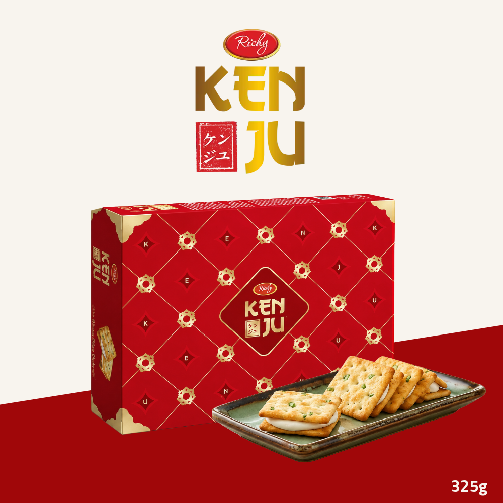 (Exp: 01.09.2026) Richy Kenju Nougat Crackers | Crunchy Nougat Sandwich Crackers | Halal Certified | 325g