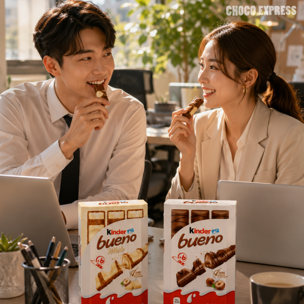 (Exp: 26.09.2026) Kinder Bueno | Crispy Wafer with Hazelnut Cream | White Chocolate | 6 Pieces