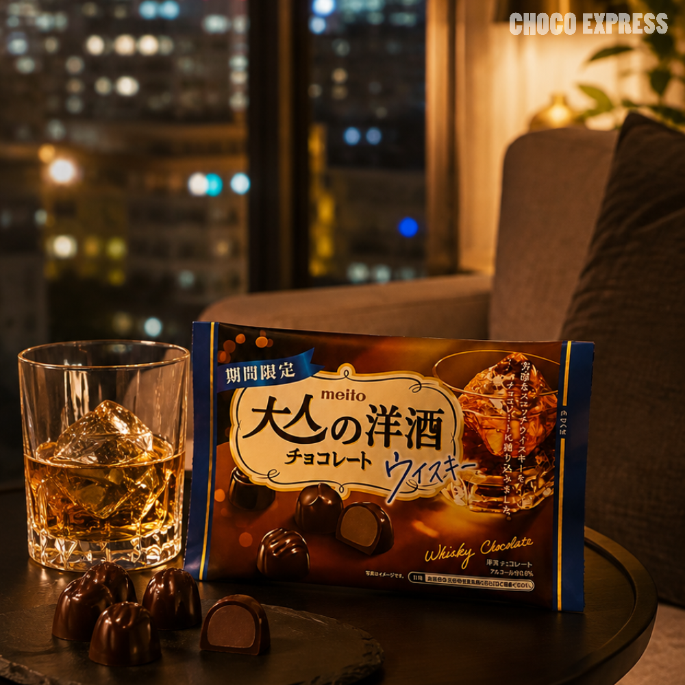(Exp: 30.09.2026) Meito Whisky Chocolate | Whisky-Flavoured Chocolate | 18 Pieces