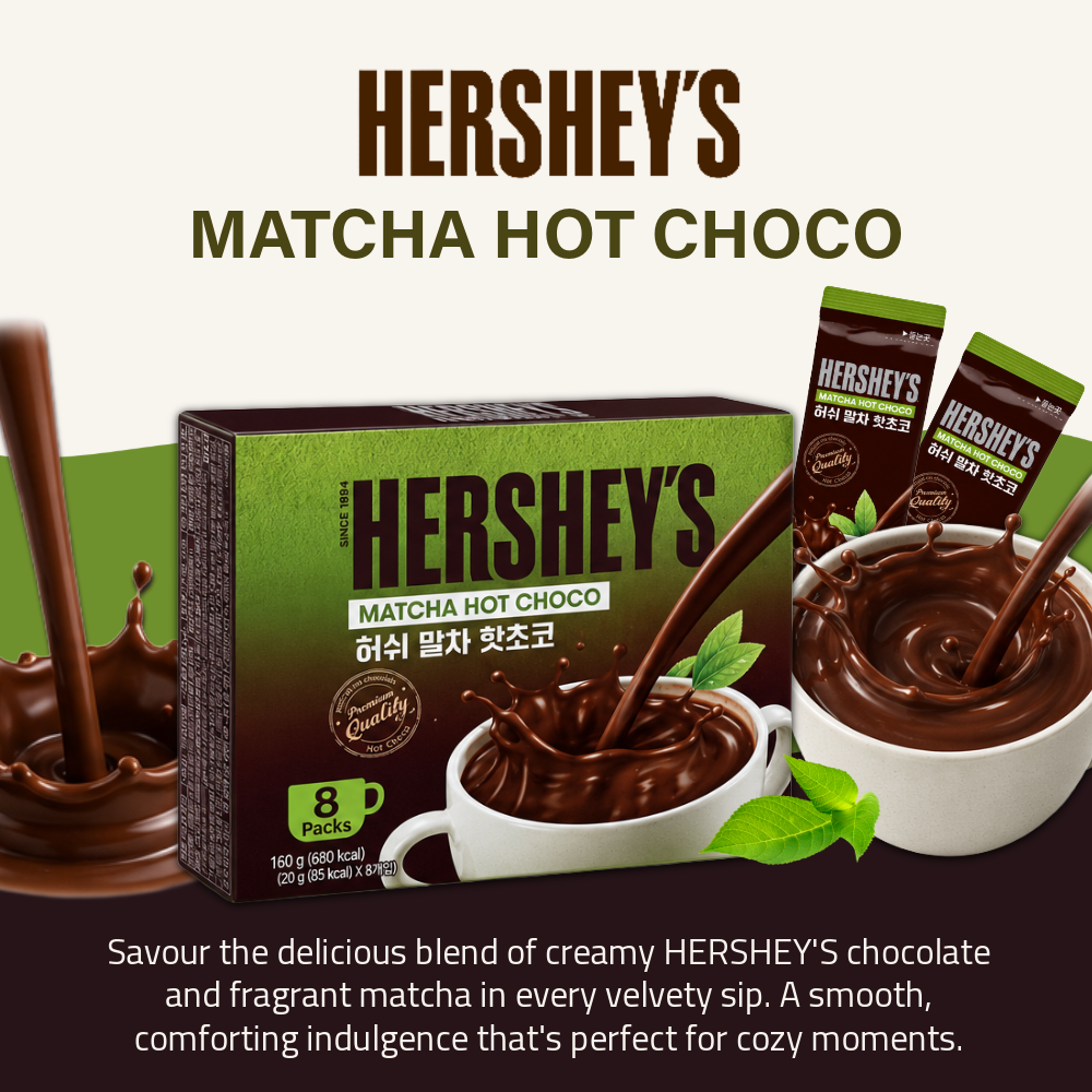 Hershey's Matcha Hot Choco | Instant Chocolate Beverage | 8 Sachets