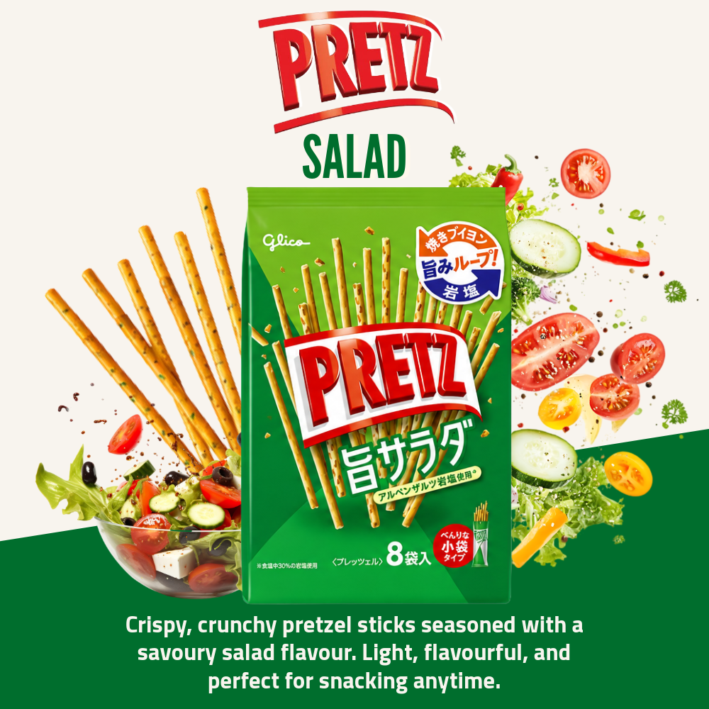 Glico Pretz Biscuit Sticks | Salad Flavour | 8 Packs