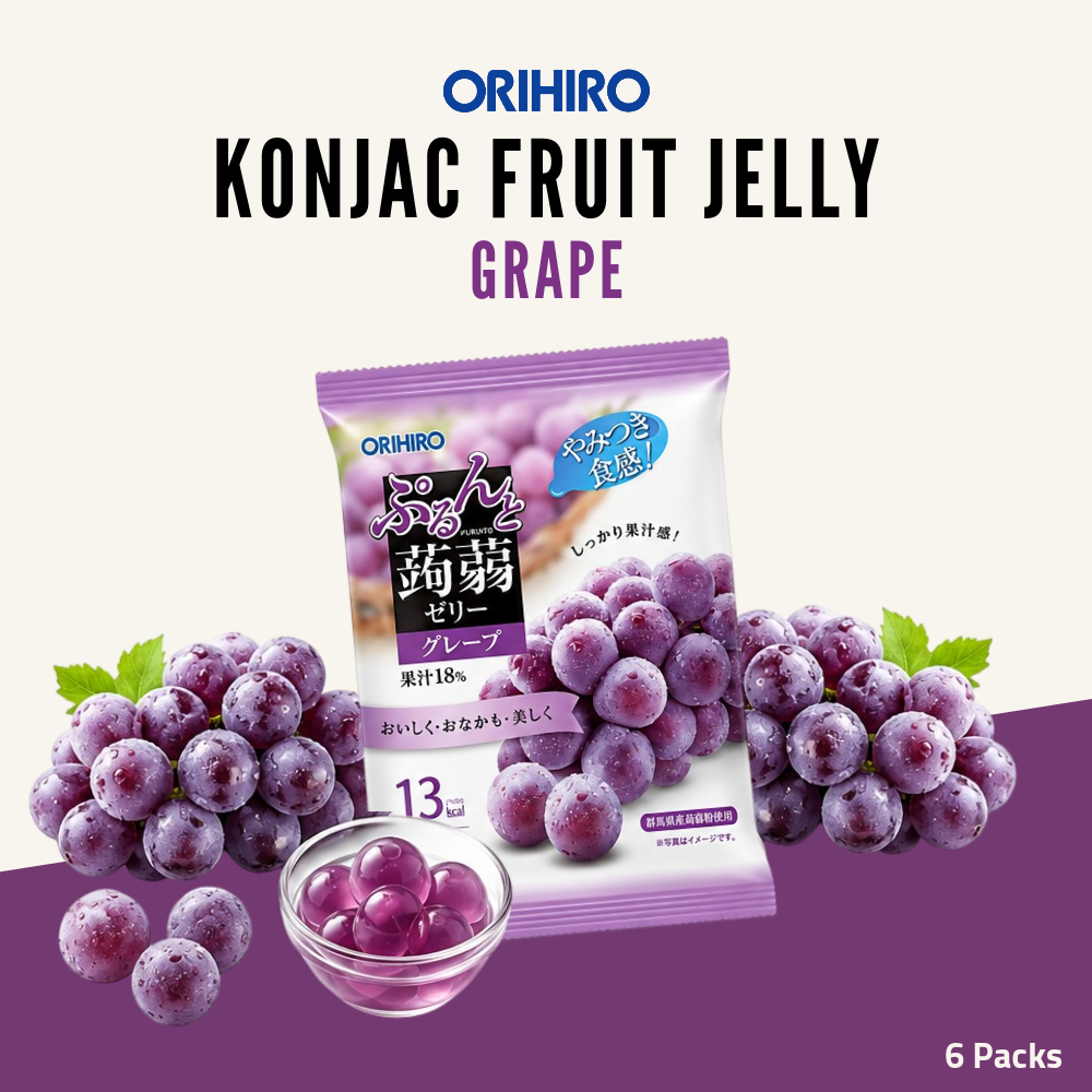 Orihiro Konjac Fruit Jelly Sharing Pack | Grape | 6 Packs