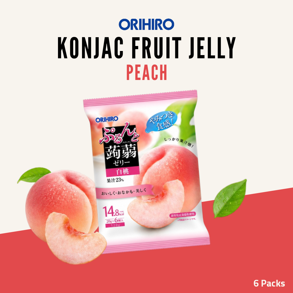 Orihiro Konjac Fruit Jelly Sharing Pack | Peach | 6 Packs