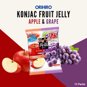 Orihiro Konjac Fruit Jelly Sharing Pack | Apple & Grape | 12 Packs