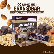 Hundred Seeds Granobar | Chocolate, Almonds, & Cashews | 5 Granobars