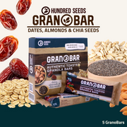 Hundred Seeds Granobar | Dates, Almonds, & Chia Seeds | 5 Granobars