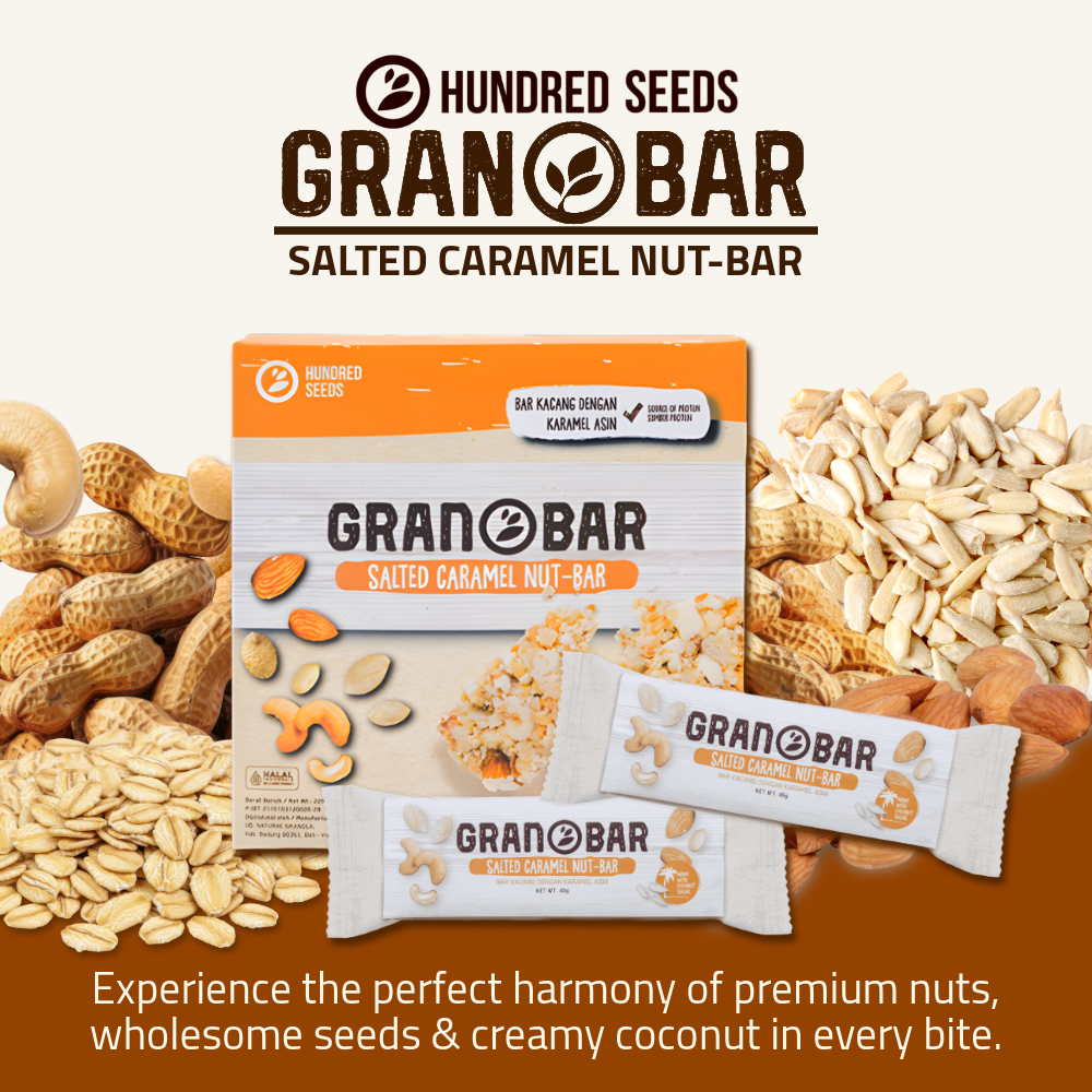Hundred Seeds Granobar | Salted Caramel Nut-Bar  | 5 Granobars