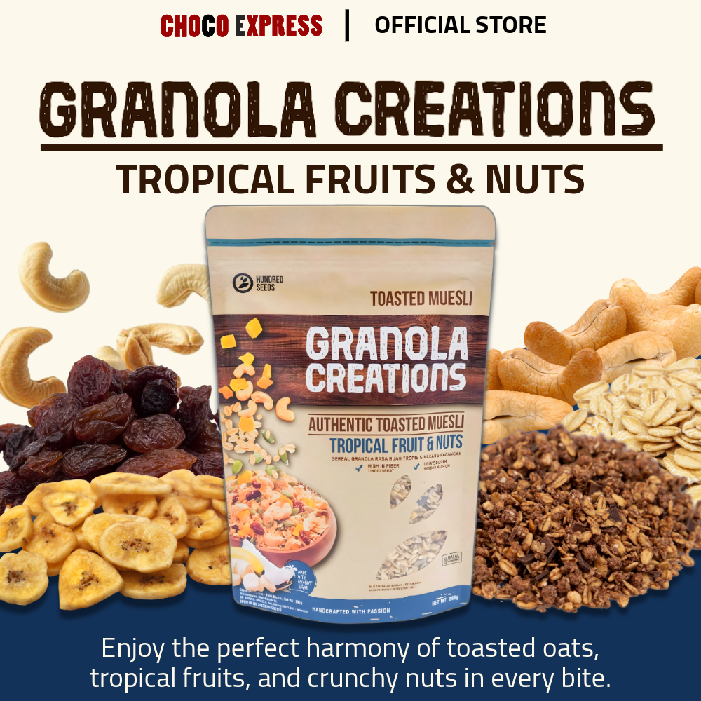 Hundred Seeds Granola Creations – Toasted Muesli (Tropical Fruits & Nuts) 200g