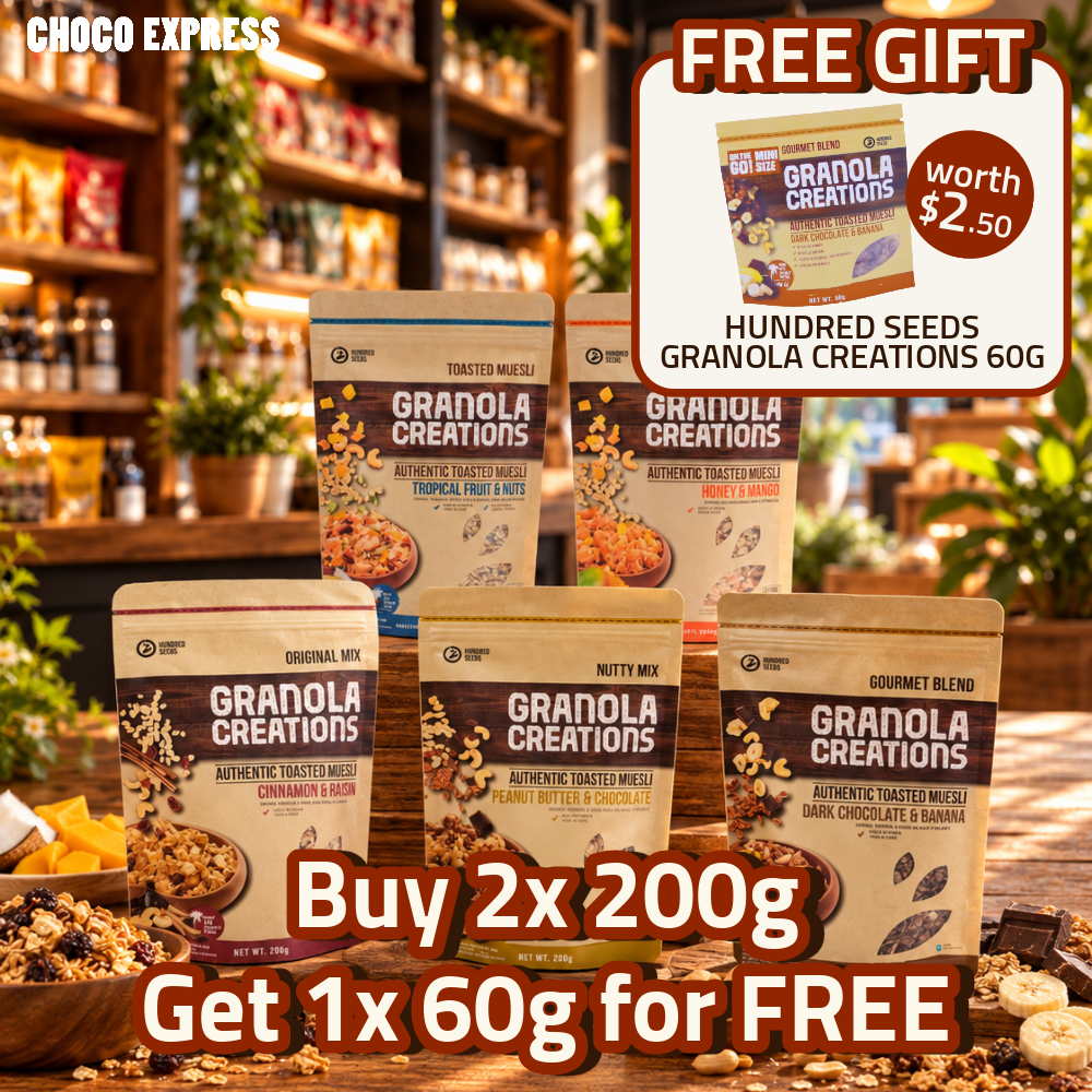 [Buy 2 FREE 1x 60g] Hundred Seeds Granola Creations | Peanut Butter & Chocolate | 200g
