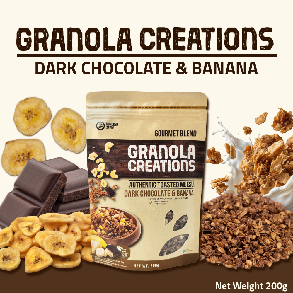 Hundred Seeds Granola Creations – Gourmet Blend (Dark Chocolate & Banana) 200g