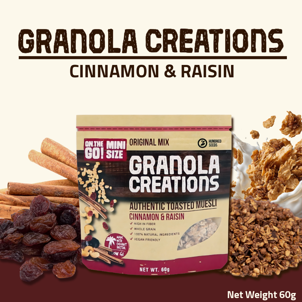 Hundred Seeds Granola Creations - Original Mix (Cinnamon & Raisin) Mini Size 60g