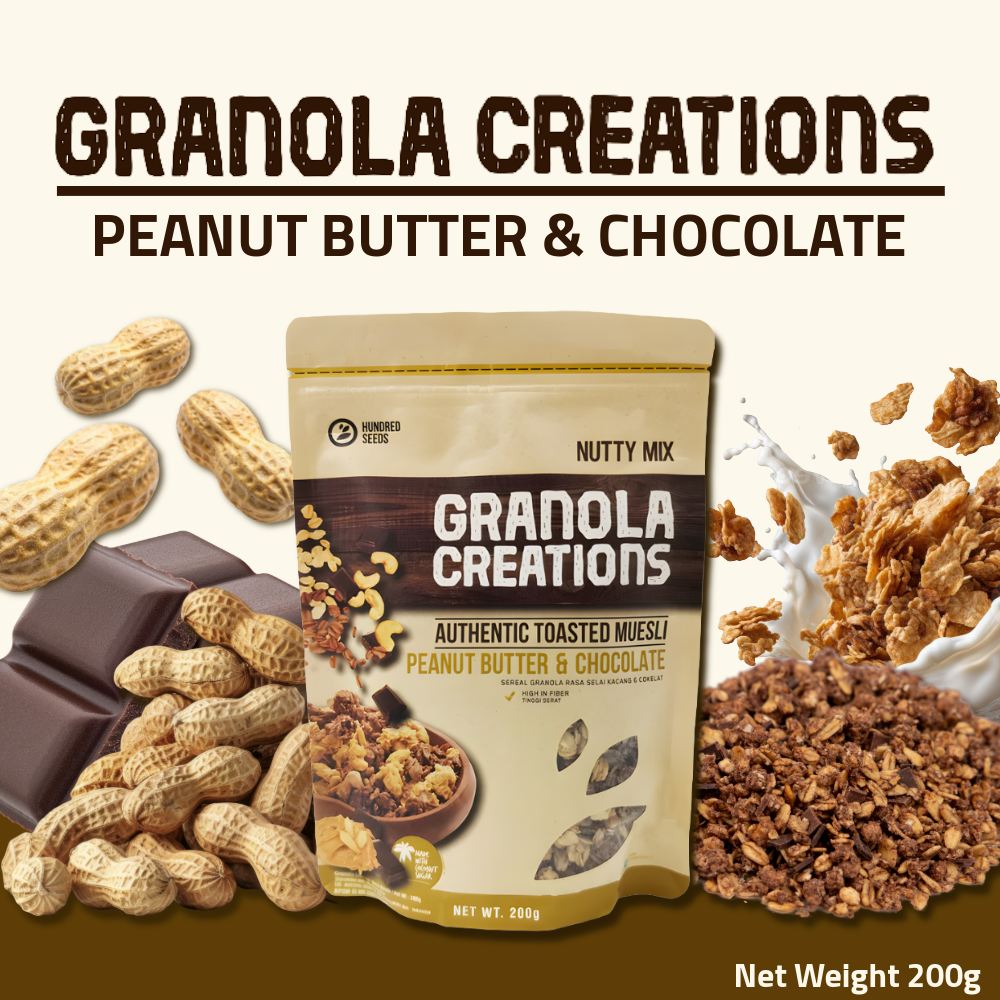Hundred Seeds Granola Creations – Nutty Mix (Peanut Butter & Chocolate) 200g