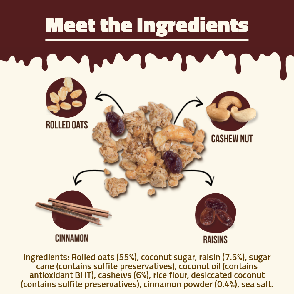 Hundred Seeds Granola Creations - Original Mix (Cinnamon & Raisin) Mini Size 60g